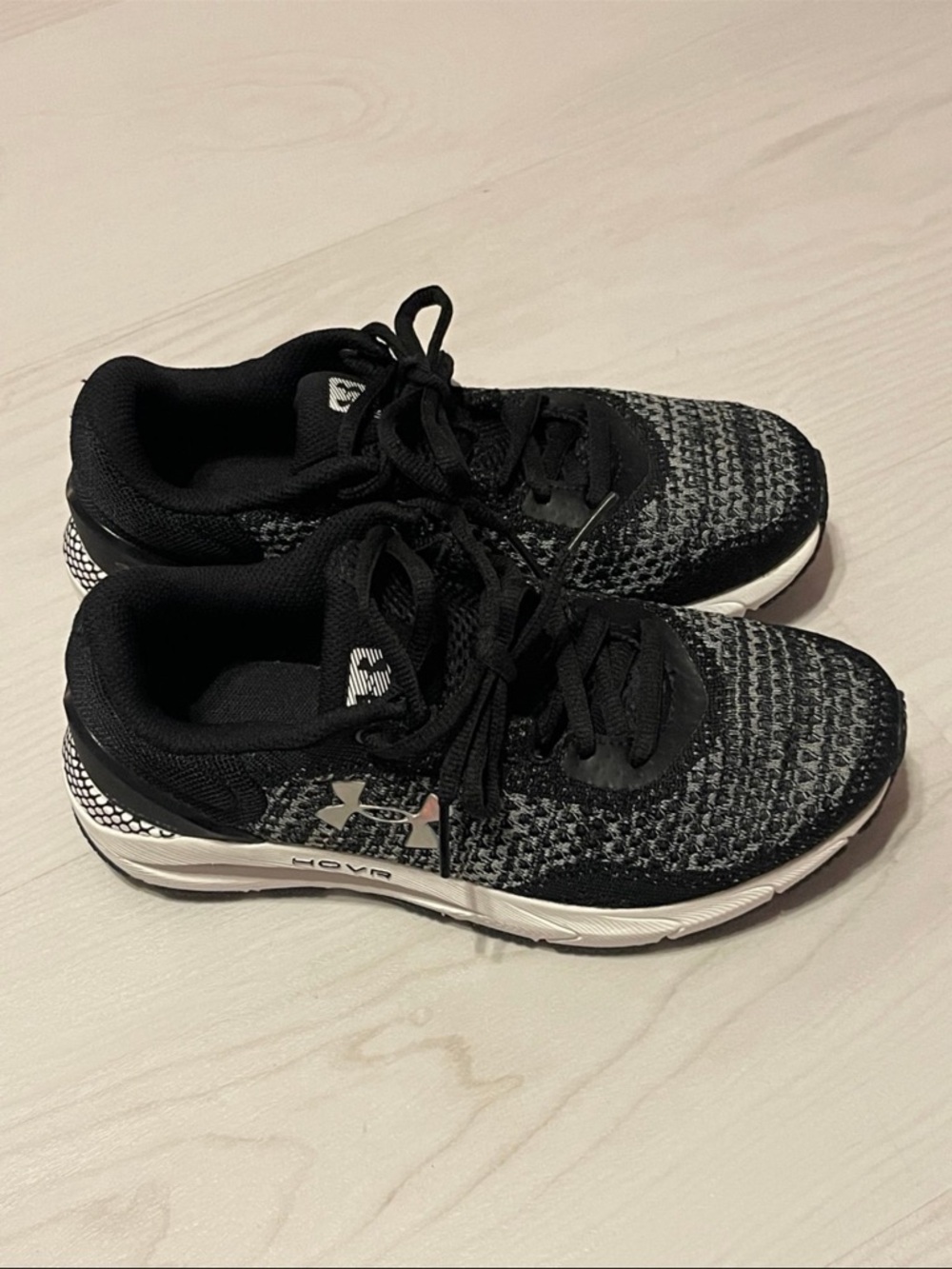 Under Armour Black and Gray HOVR Knit Athletic Shoes